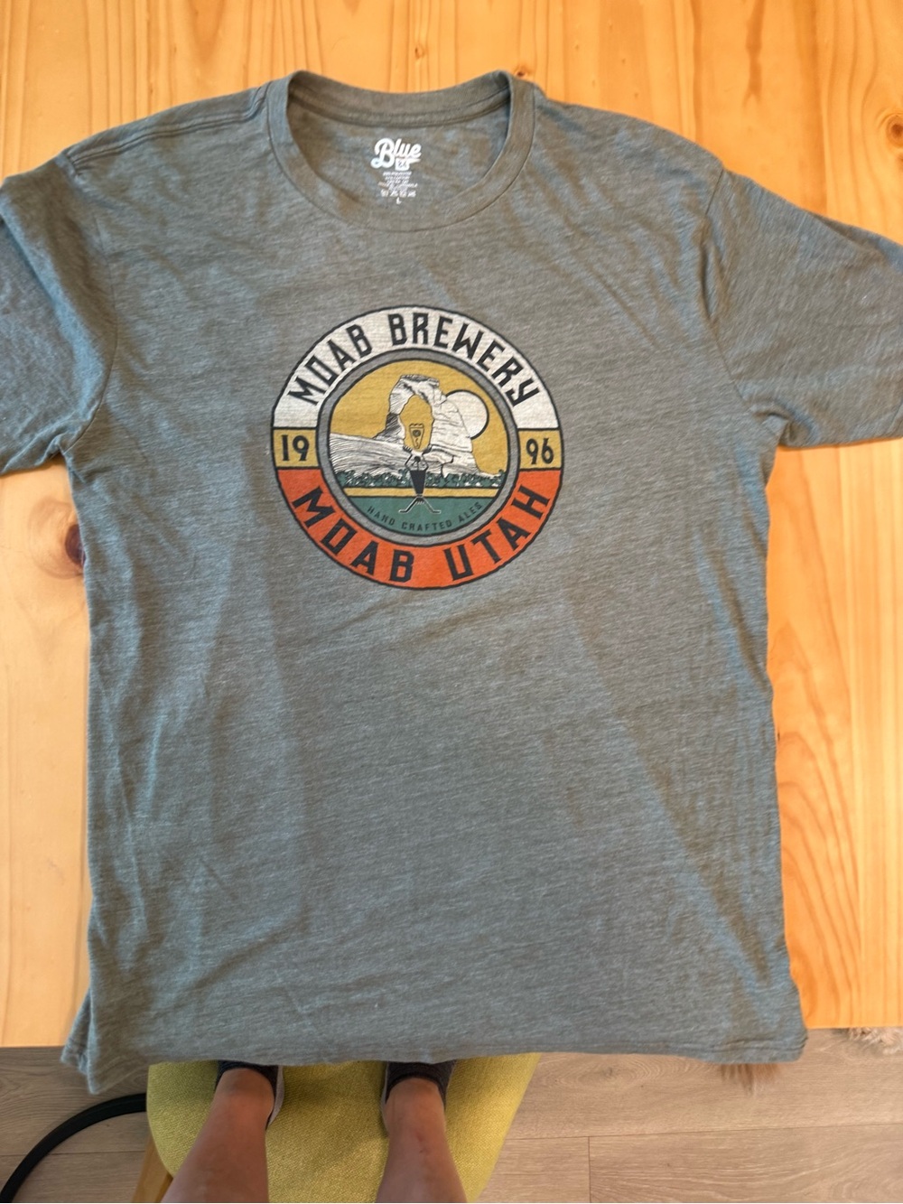 Blue 84 Men's Gray Moab Brewery Graphic Tee with Multi-Color Logo